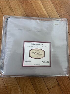 Mellanni Luxury Brushed Microfiber King Flat Bed Sheet - Light Gray